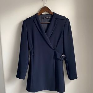 Tahari Dark Blue Jacket/Coat Size S